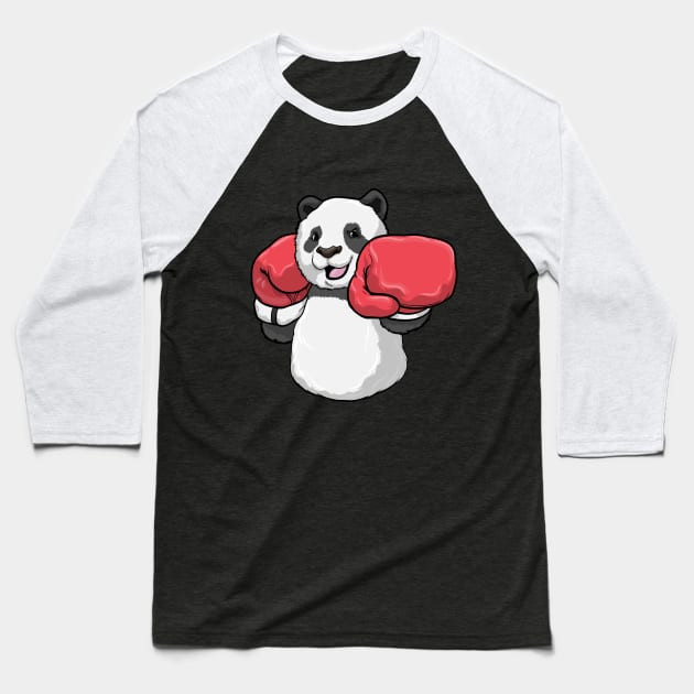 Panda at Boxing with Boxing gloves Baseball T-Shirt by Markus Schnabel